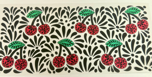 C292- (1PC) CHERRIES 16OZ UV DTF Transfer Wrap/Sticker for Cup/Tumbler