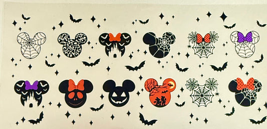 C456- (1PC) HALLOWEEN MOUSE 16OZ UV DTF Transfer Wrap/Sticker for Cup/Tumbler
