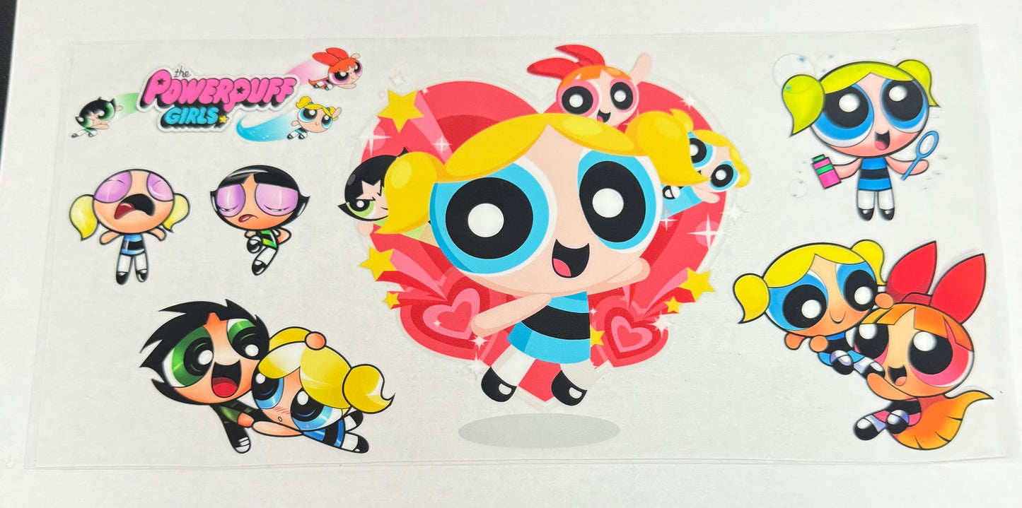 C599- (1PC) POWERPUFF GIRLS 16OZ UV DTF Transfer Wrap/Sticker for Cup/Tumbler