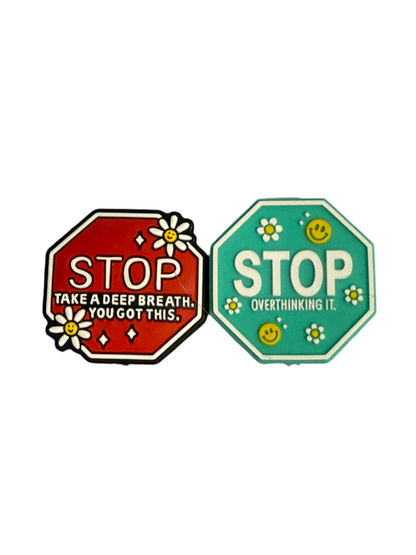 F/Q46 (1)PC 1.2" Choose your Color- STOP Being so hard on yourself OR STOP Take a deep breath You Got This Focal Bead for DIY Keychains, Wristlets, Cup Charms, Car Charms ETC