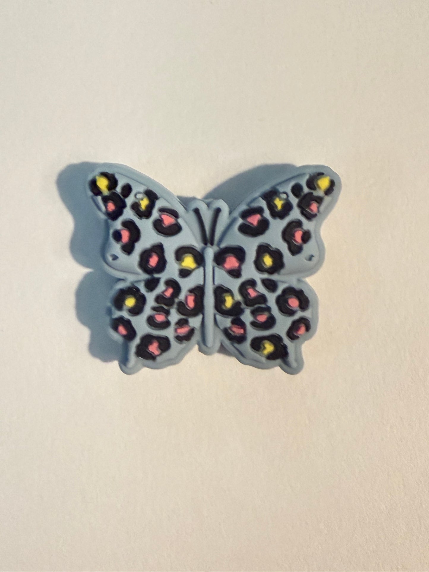 F/A31- (1)PC 1.2" Choose your color- Leopard Print Butterfly Focal Bead for DIY Keychains, Wristlets, Cup Charms, Car Charms ETC