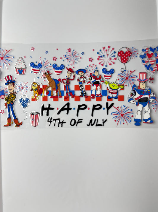 C62- Toy Story 4th of July theme  with red, white, and blue accents 16OZ UV DTF Transfer Wrap/Sticker for Cup/Tumbler