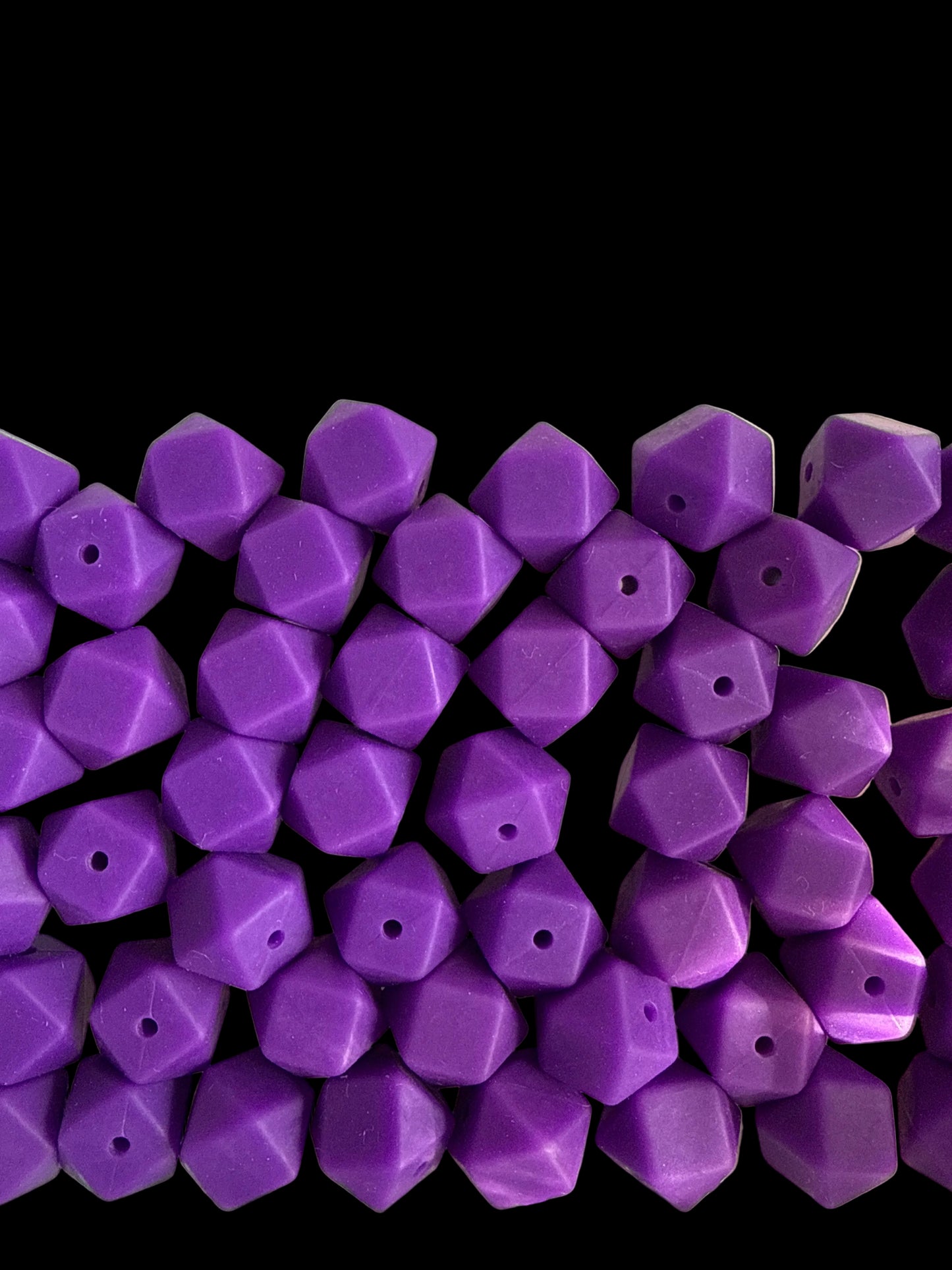 SILB31- (10PCS) 18mm Hexagon PURPLE Color SILICONE beads for DIY