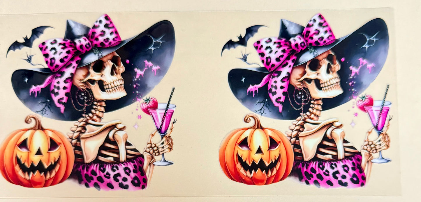 C448- (1PC) FASHIONIST SKELETON 16OZ UV DTF Transfer Wrap/Sticker for Cup/Tumbler