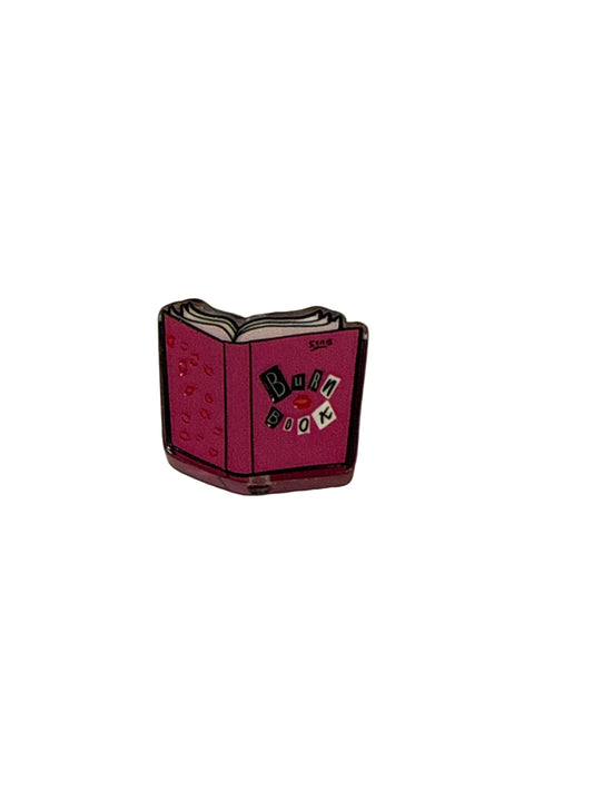 F/ACR19- (1)PC 1" Pink Burn Book Acrylic Focal Bead for DIY Pens, Keychains, Wristlets, Cup Charms, Car Charms ETC
