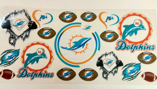 C308- (1PC) DOLPHINS 16OZ UV DTF Transfer Wrap/Sticker for Cup/Tumbler