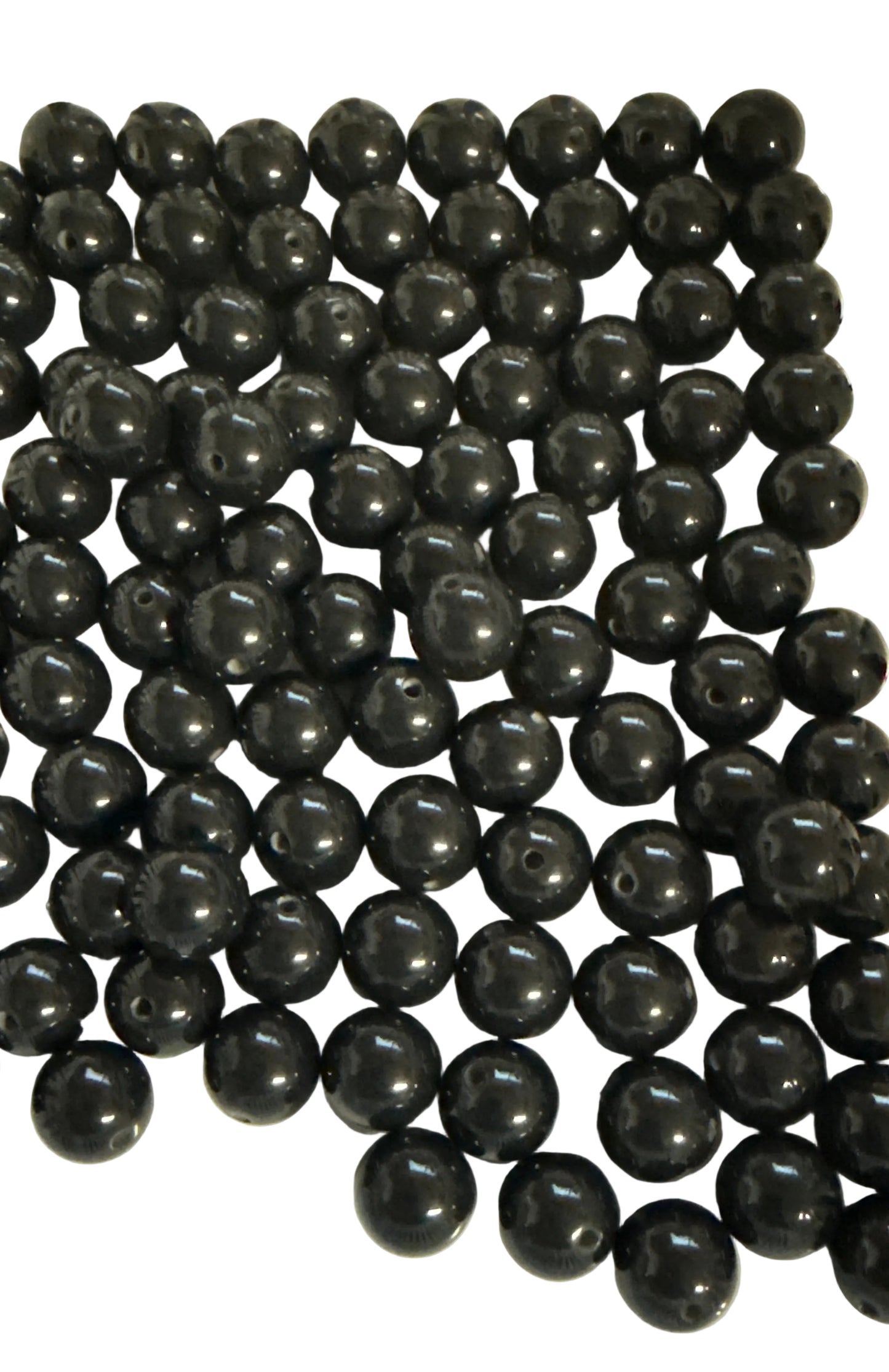 B131- (10PCS) 15mm Round Black/Acrylic Beads for DIY
