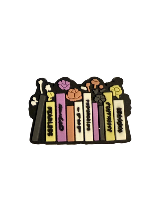 F/Q73 (1)PC 1.3" Music Title BOOKS W/ Colorful Flowers Focal Bead for DIY Keychains, Wristlets, Cup Charms, Car Charms ETC