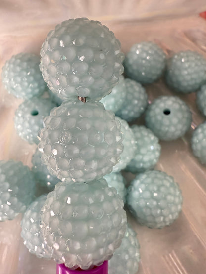 R32-MINT SKY BLUE (5PCS) 20mm Clear Jelly Bubblegum Acrylic Rhinestone Beads for DIY