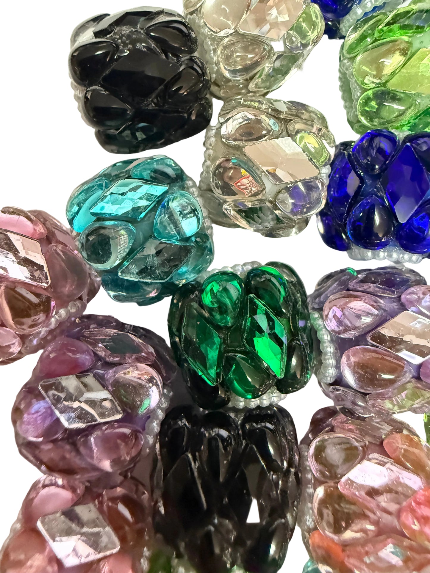 R142- (5PCS) 20mm High Quality Mixed Colors Round Rhinestone Beads for DIY