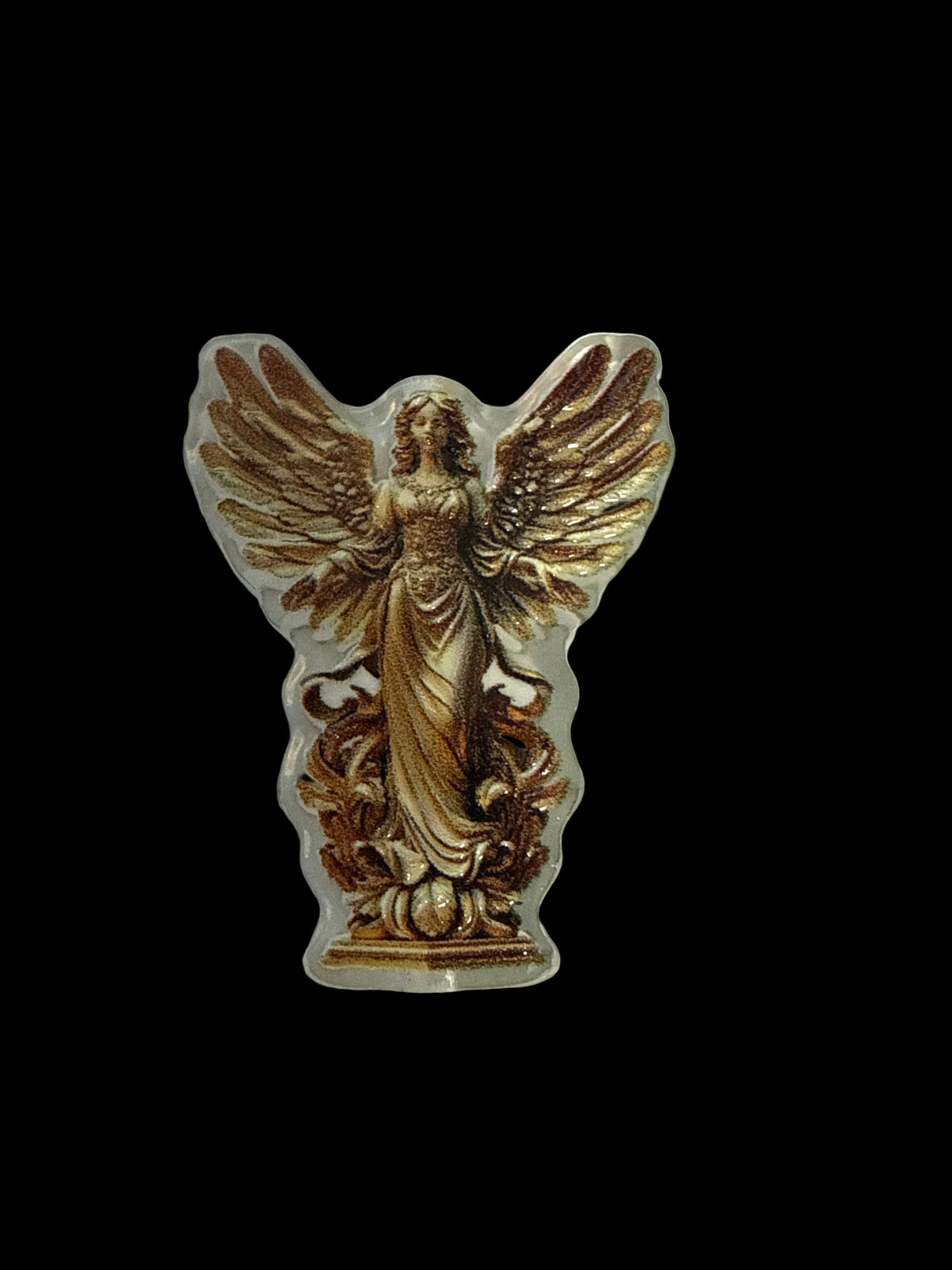F/ACR69- (2)PCS 1" Gold Standing ANGEL Acrylic Focal Bead for DIY Pens, Keychains, Wristlets, Cup Charms, Car Charms ETC