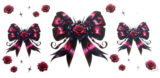 C293- (1PC) ROSE BOWS 16OZ UV DTF Transfer Wrap/Sticker for Cup/Tumbler