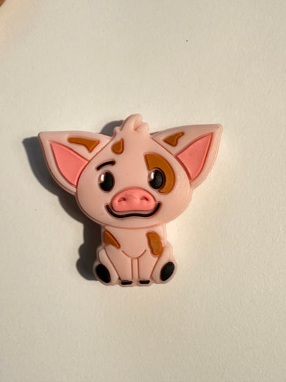 F/A29- (1)PC 1.3" Choose your color- PIG Focal Bead for DIY Keychains, Wristlets, Cup Charms, Car Charms ETC