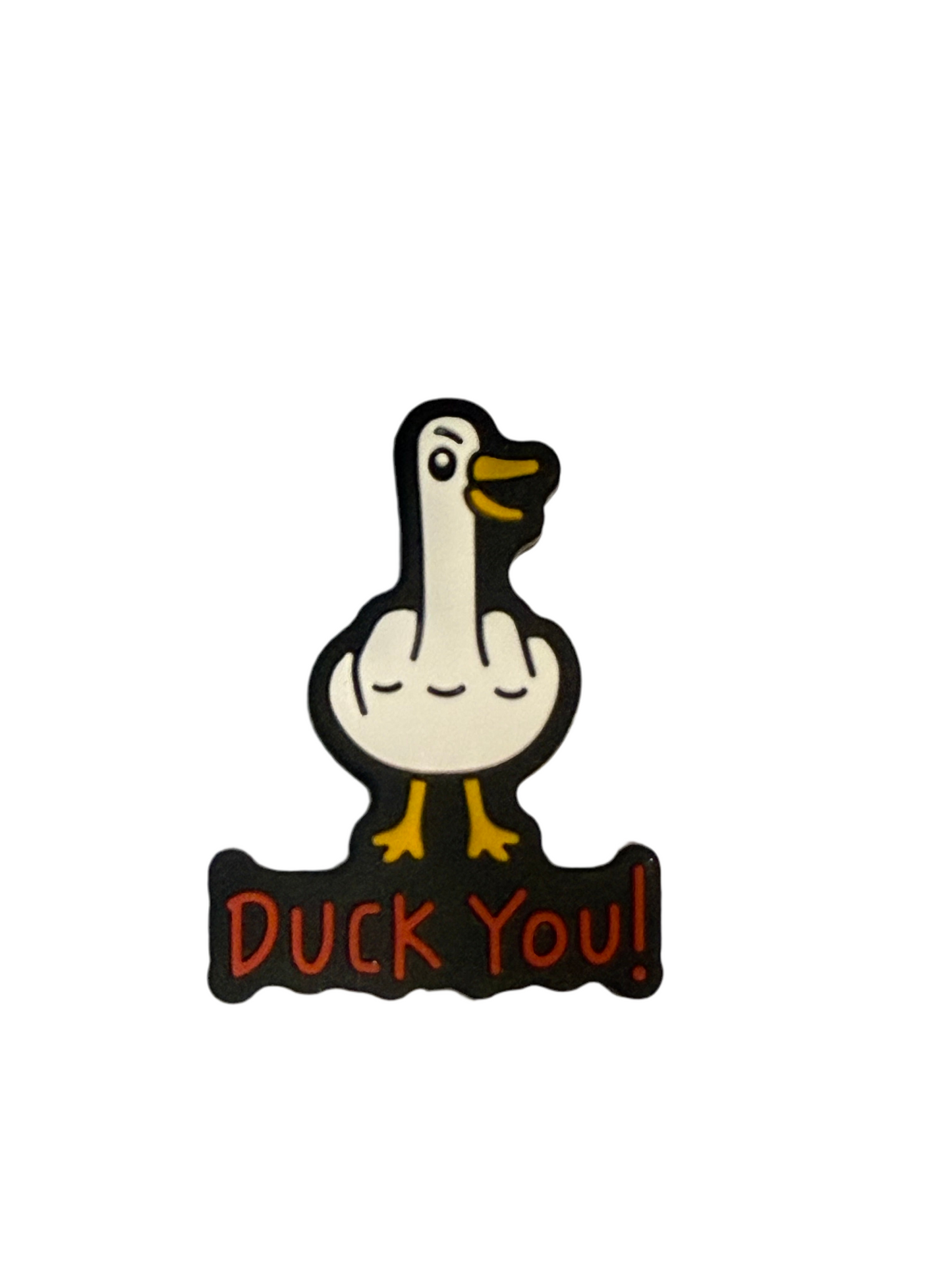 F/BW30- (1)PC 1.1" DUCK YOU W/Middle Finger Duck Focal Bead for DIY Keychains, Wristlets, Cup Charms, Car Charms ETC