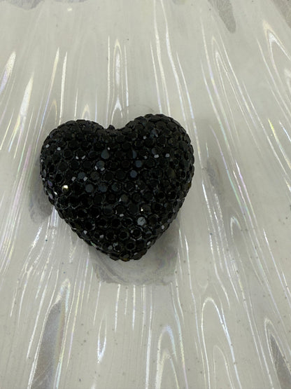 R45- (1PC) CHOOSE YOUR COLOR- High Quality 30mm HEART Pave-rhinestones with Polymer Clay Core Beads for DIY