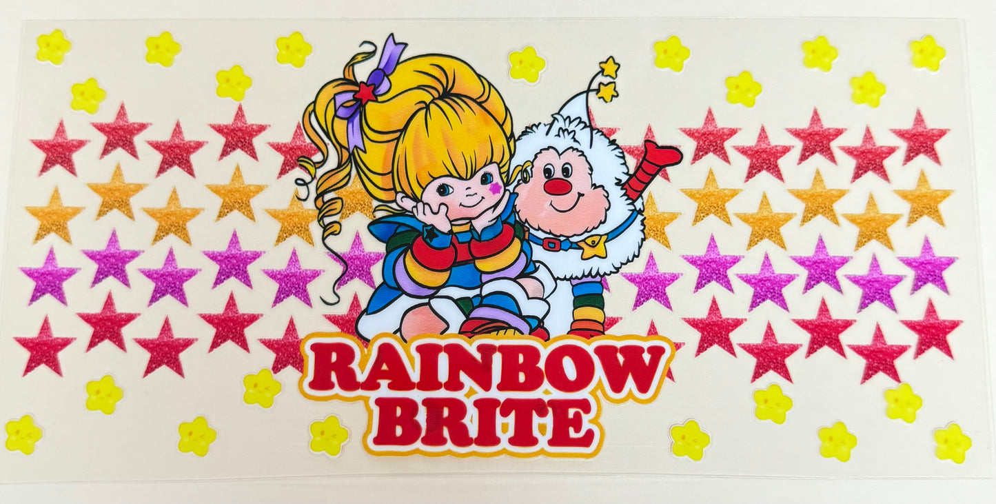 C360- (1PC) RAINBOW BRITE 16OZ UV DTF Transfer Wrap/Sticker for Cup/Tumbler