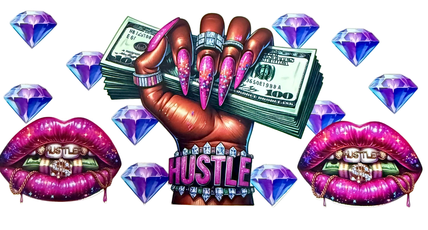 C274- (1PC) HUSTLE 16OZ UV DTF Transfer Wrap/Sticker for Cup/Tumbler