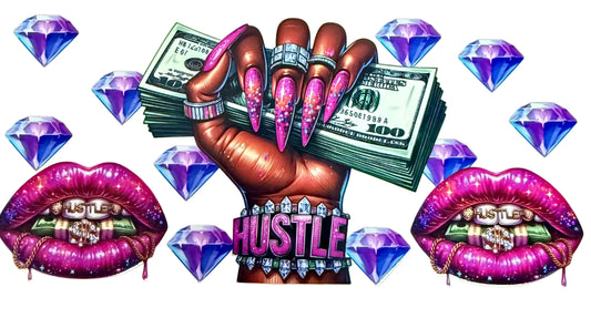 C274- (1PC) HUSTLE 16OZ UV DTF Transfer Wrap/Sticker for Cup/Tumbler