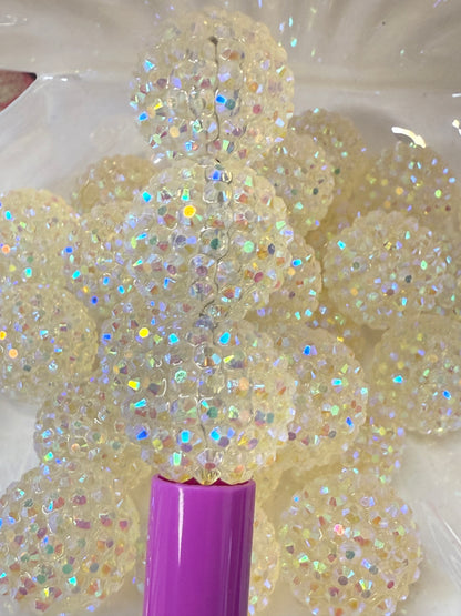 R31- (5PCS) 20mm Clear Jelly AB Color Bubblegum Acrylic Rhinestone Beads for DIY