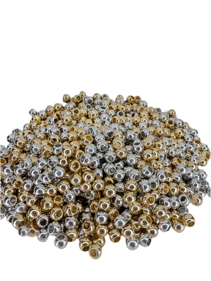 R90-(20PCS) 6mm Silver/Gold Spacer Plastic Beads for DIY