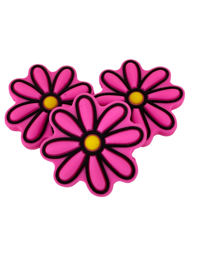 F17- (1)PC 1.2" Hot Pink Daisy Flower Focal Bead for DIY Keychains, Wristlets, Cup Charms, Car Charms ETC