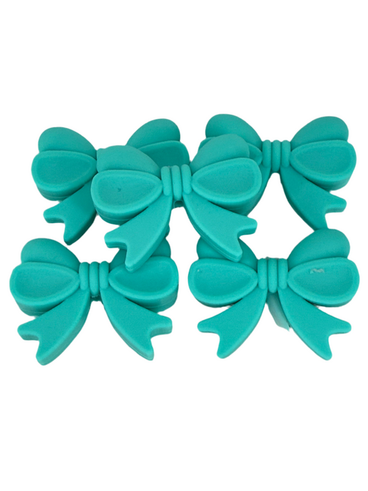 F8- (1)PC 1.1" Teal BOW Focal Bead for DIY Keychains, Wristlets, Cup Charms, Car Charms ETC