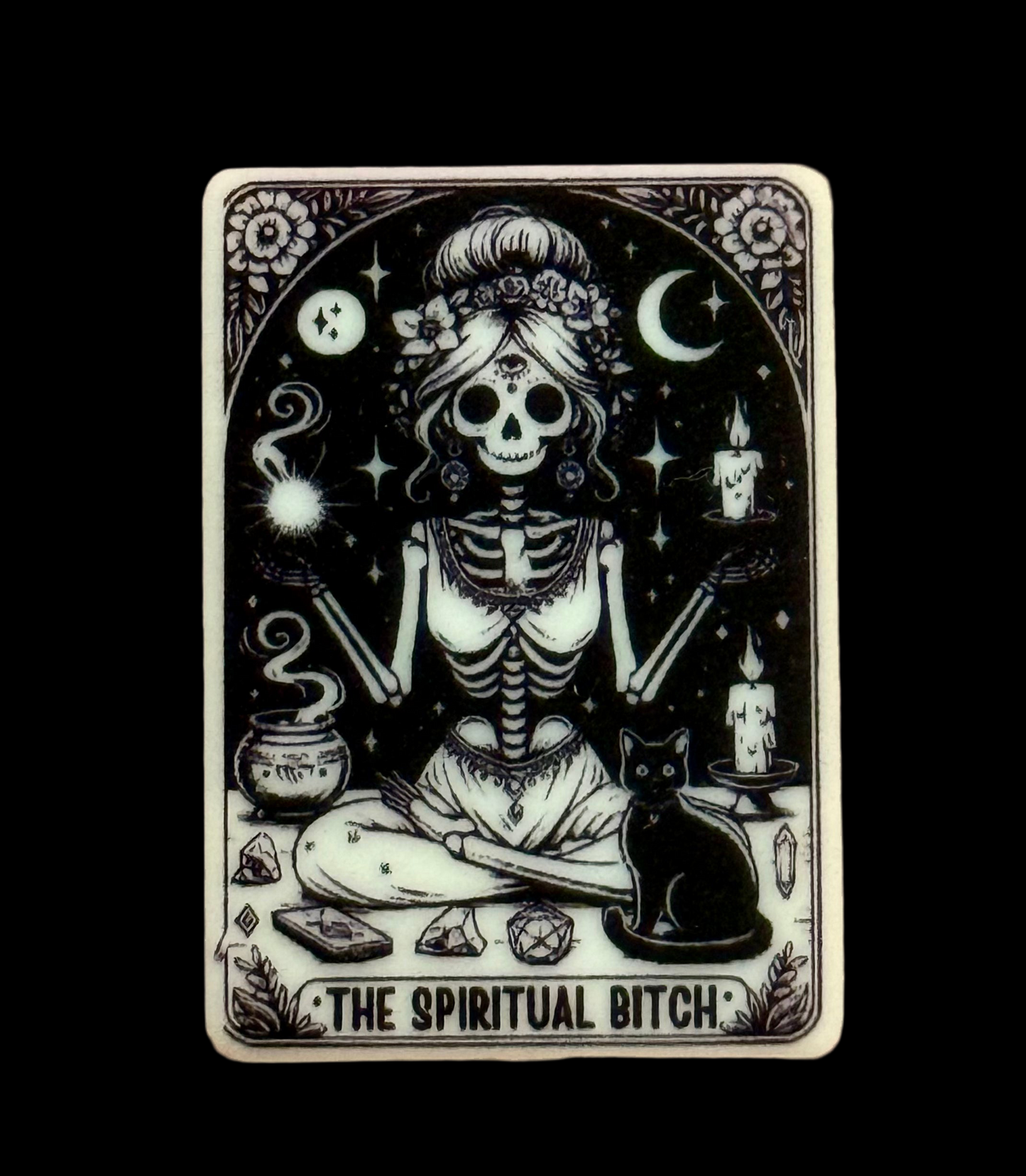 F/BW35- (1)PC 1.1" The Spiritual B!T*H C@rd Focal Bead for DIY Keychains, Wristlets, Cup Charms, Car Charms ETC