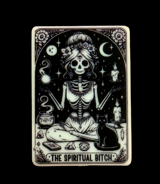F/BW35- (1)PC 1.1" The Spiritual B!T*H C@rd Focal Bead for DIY Keychains, Wristlets, Cup Charms, Car Charms ETC
