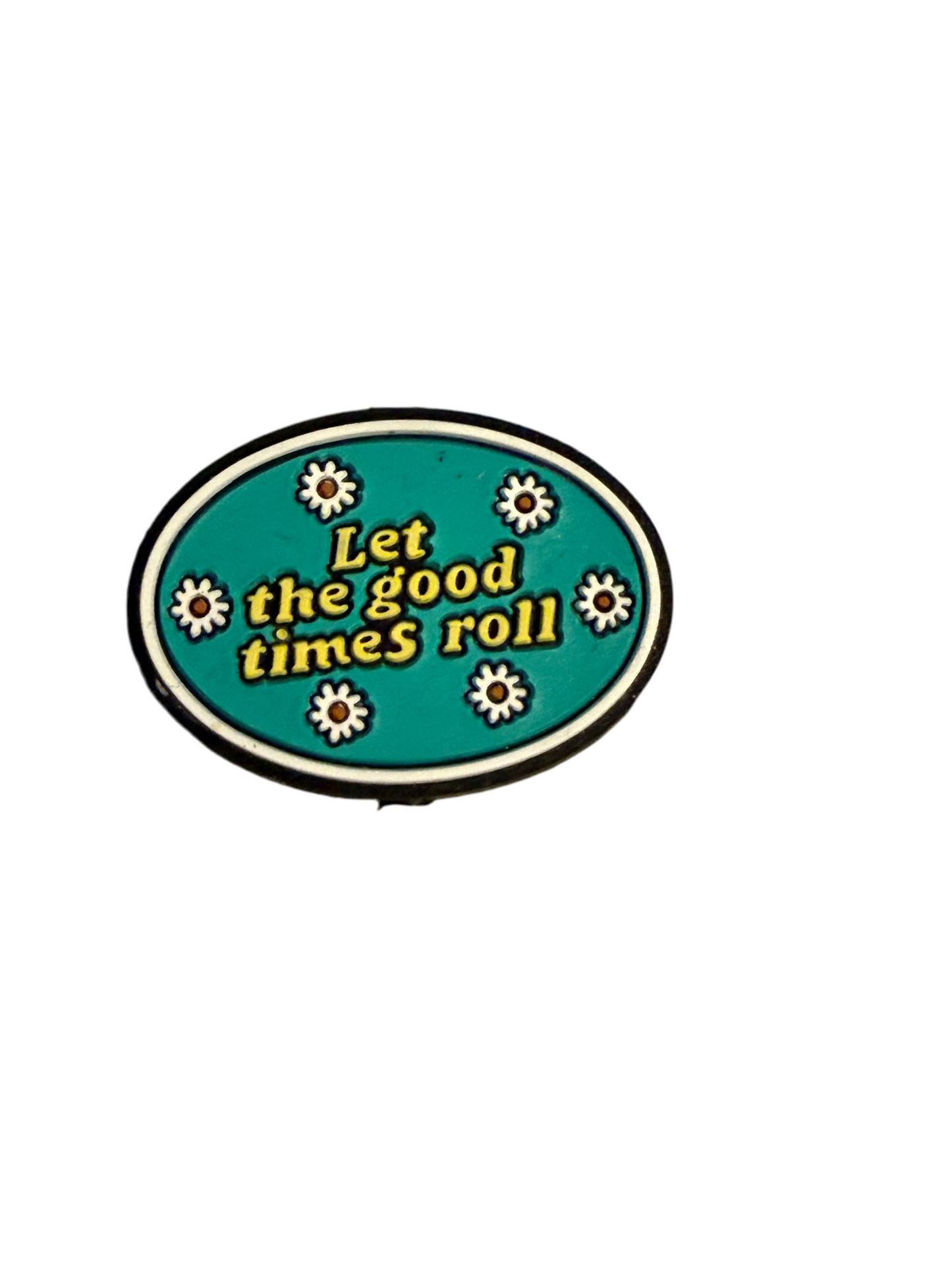 F/Q6- (1)PC 1.2" Let the good times roll W/Daisy's Focal Bead for DIY Keychains, Wristlets, Cup Charms, Car Charms ETC