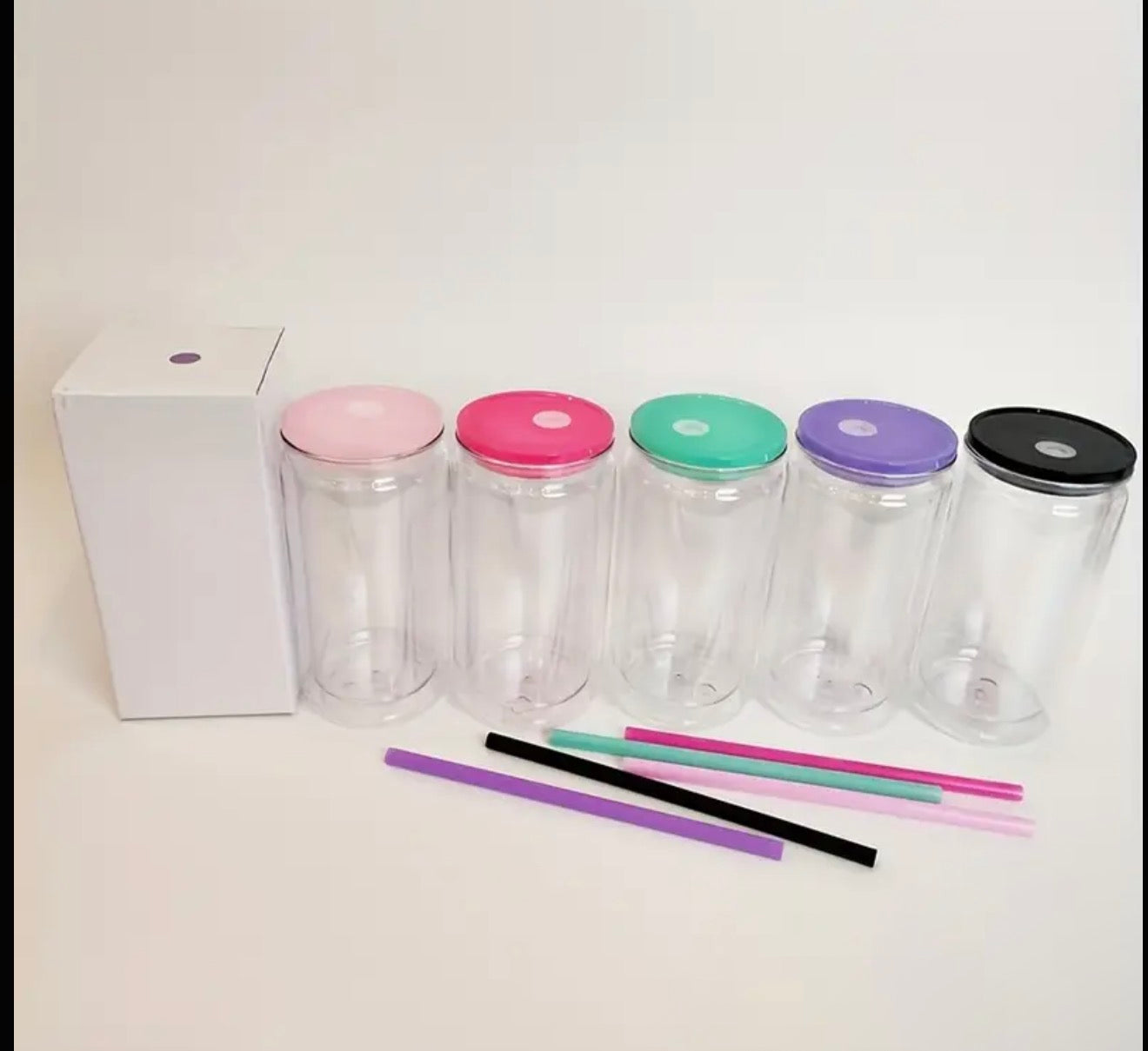(1)- Choose your color Lid/Straw- Personalized 16oz ACRYLIC Snow Globe Libby Style Tumbler