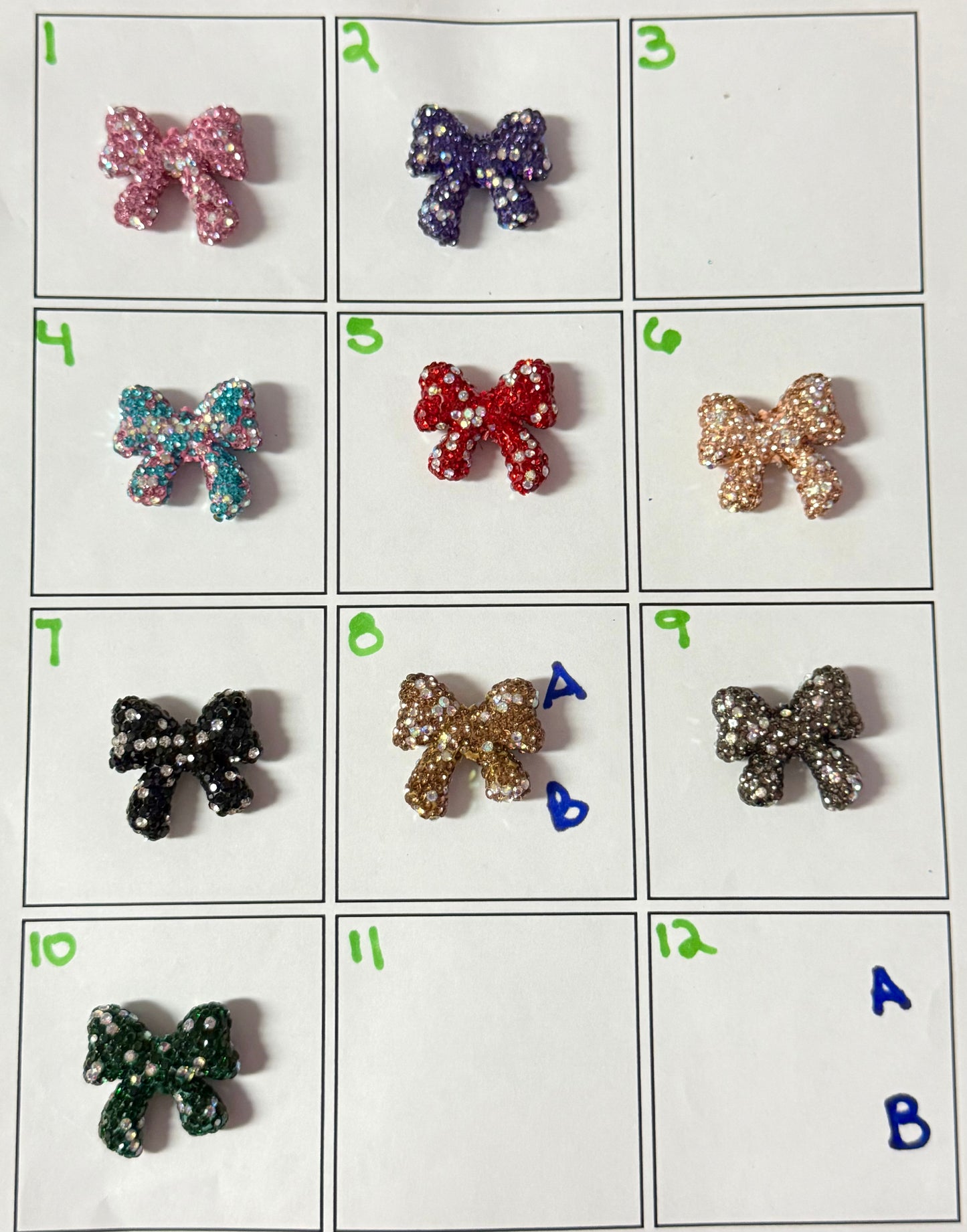 R104 (1PC)- Choose Your Color- 28mm High Quality Clay Rhinestone BOW Beads