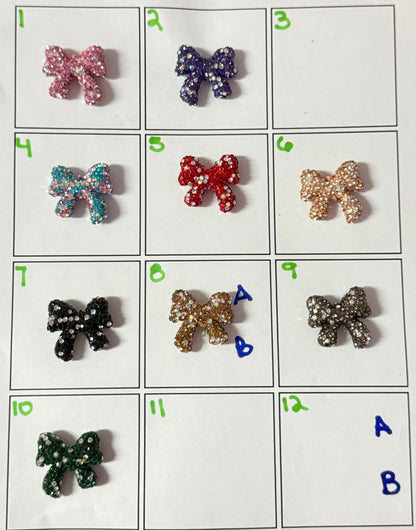 R104 (1PC)- Choose Your Color- 28mm High Quality Clay Rhinestone BOW Beads