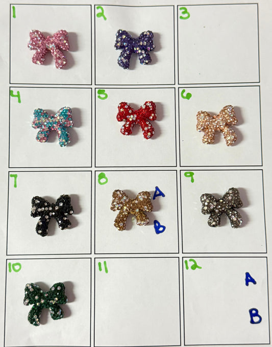 R104 (1PC)- Choose Your Color- 28mm High Quality Clay Rhinestone BOW Beads
