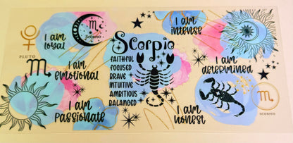 C421- HOROSCOPE- (1PC) 16OZ UV DTF Transfer Wrap/Sticker for Cup/Tumbler