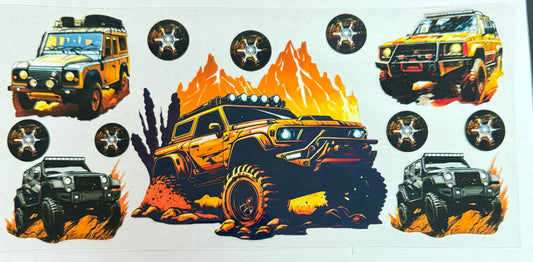 C613- (1PC) OFFROAD 16OZ UV DTF Transfer Wrap/Sticker for Cup/Tumbler