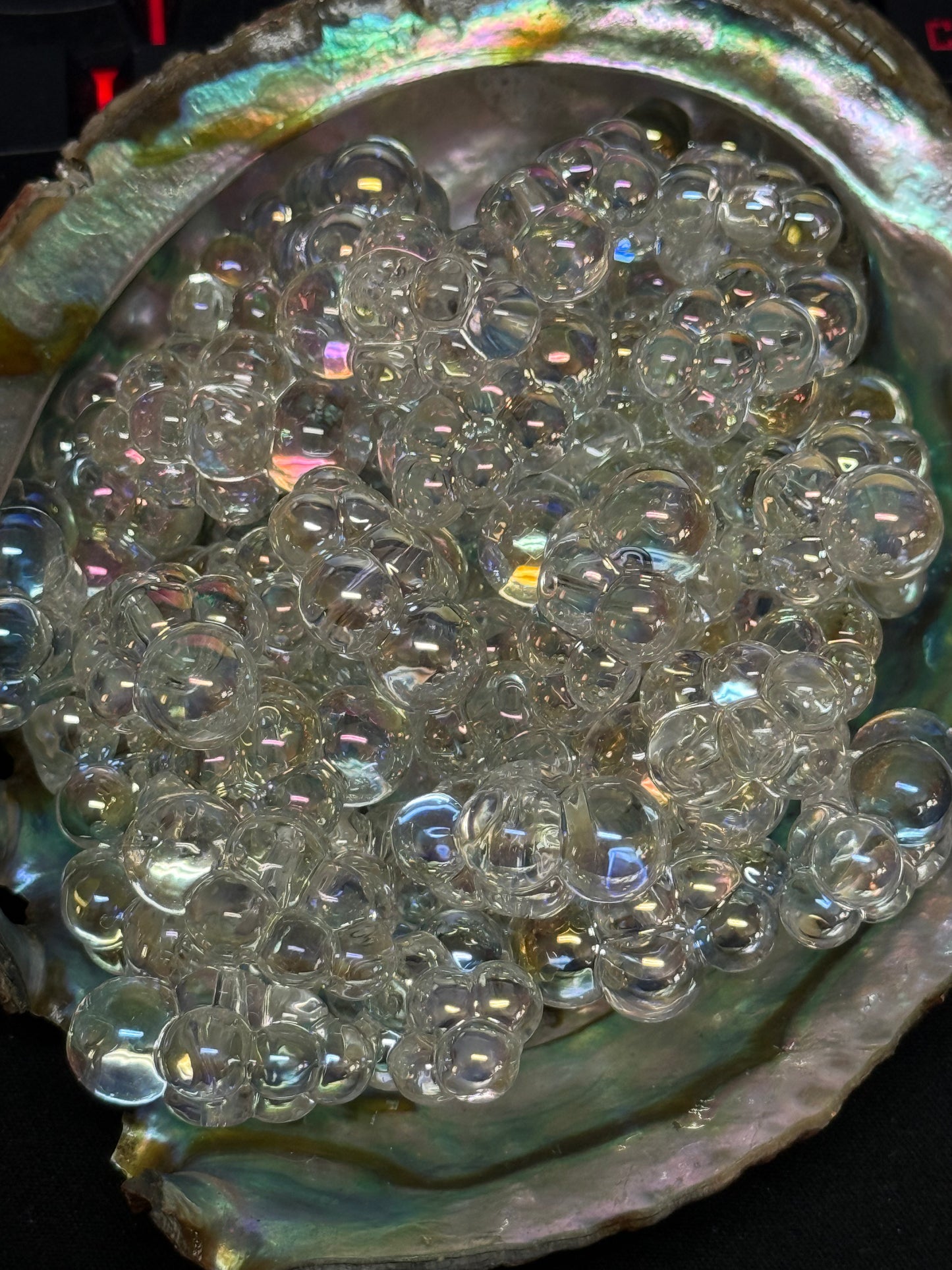 SB2-29- (10PCS)  24mm UVAB Clear CLOUD Iridescent Rainbow Acrylic Beads For DIY