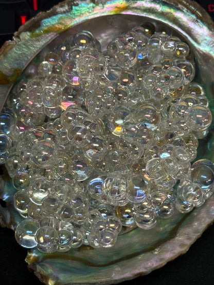 SB2-29- (10PCS)  24mm UVAB Clear CLOUD Iridescent Rainbow Acrylic Beads For DIY