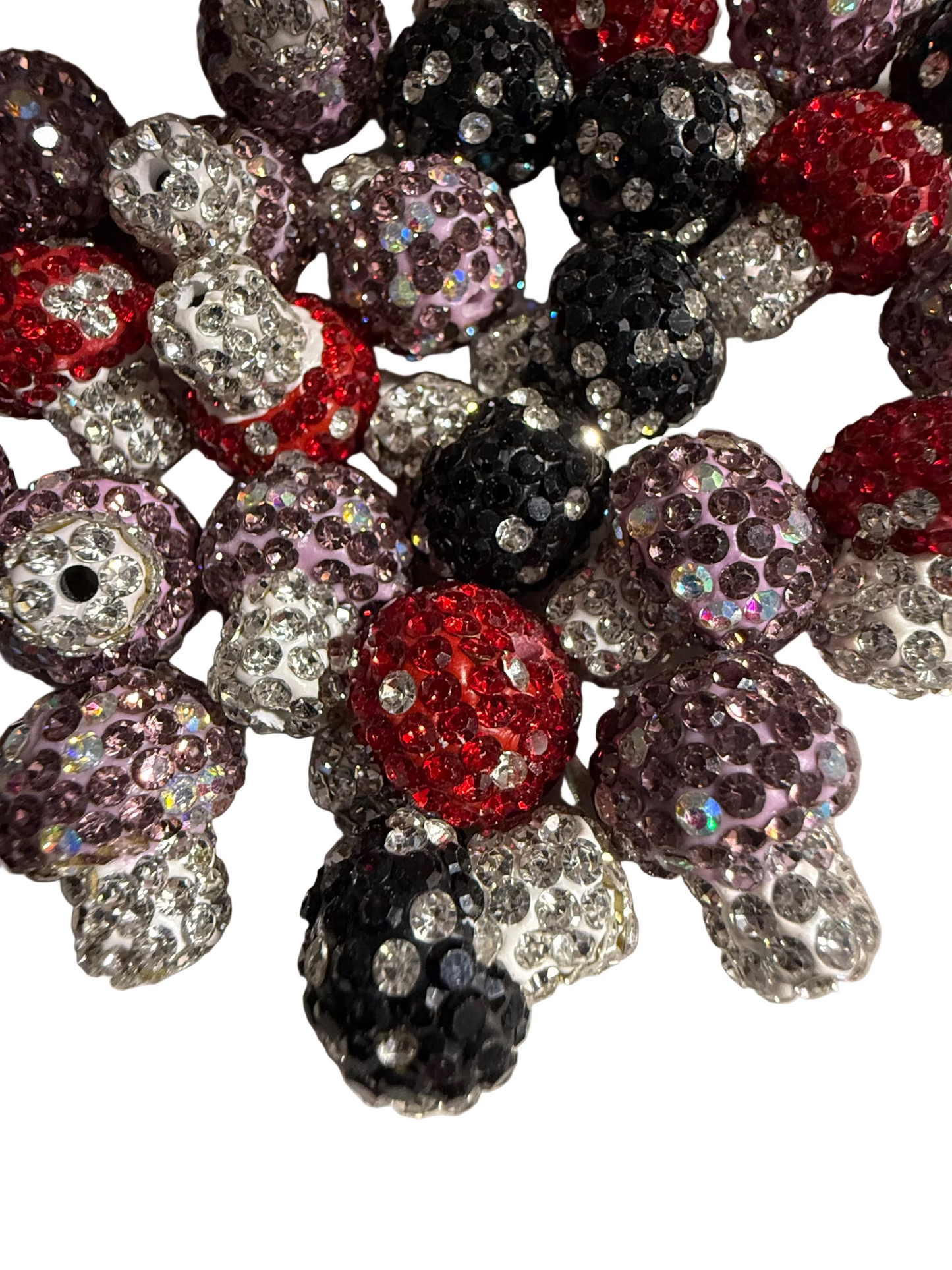 R130- (5PCS) 17mm Fancy Rhinestone Mushroom Multi- Colored Beads For DIY
