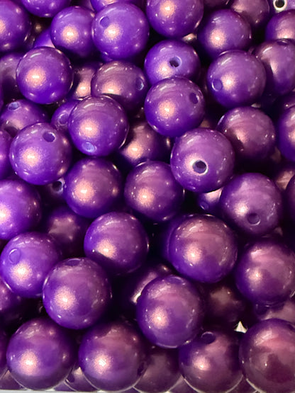 B128- (10PCS) 15mm Deep Purple/UV GOLD Galaxy Iridescent Glitter Acrylic Beads for DIY