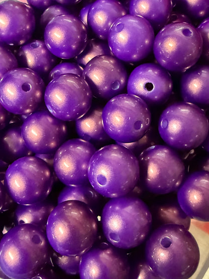B128- (10PCS) 15mm Deep Purple/UV GOLD Galaxy Iridescent Glitter Acrylic Beads for DIY