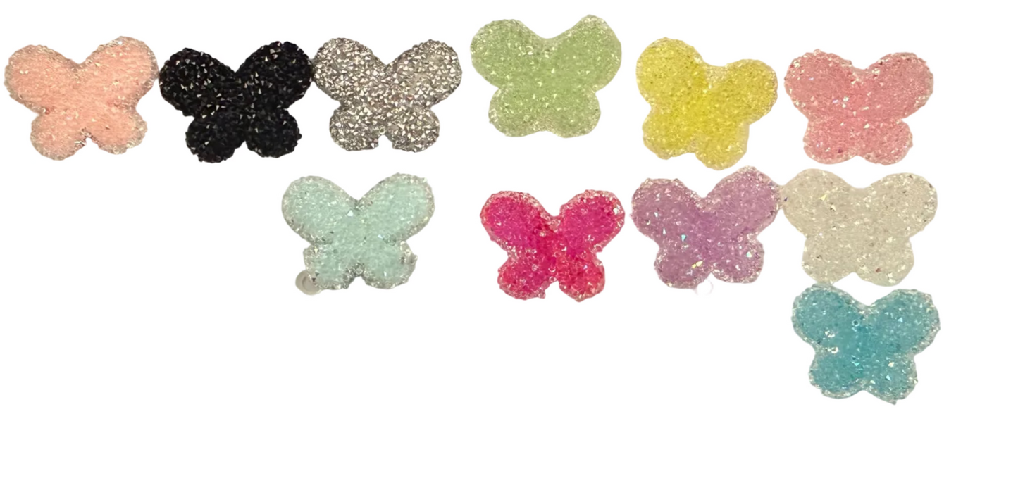 SUG1- (1PC) Choose your color-1.25" Sugar Coated Multi Colored Butterfly Focal Beads for DIY