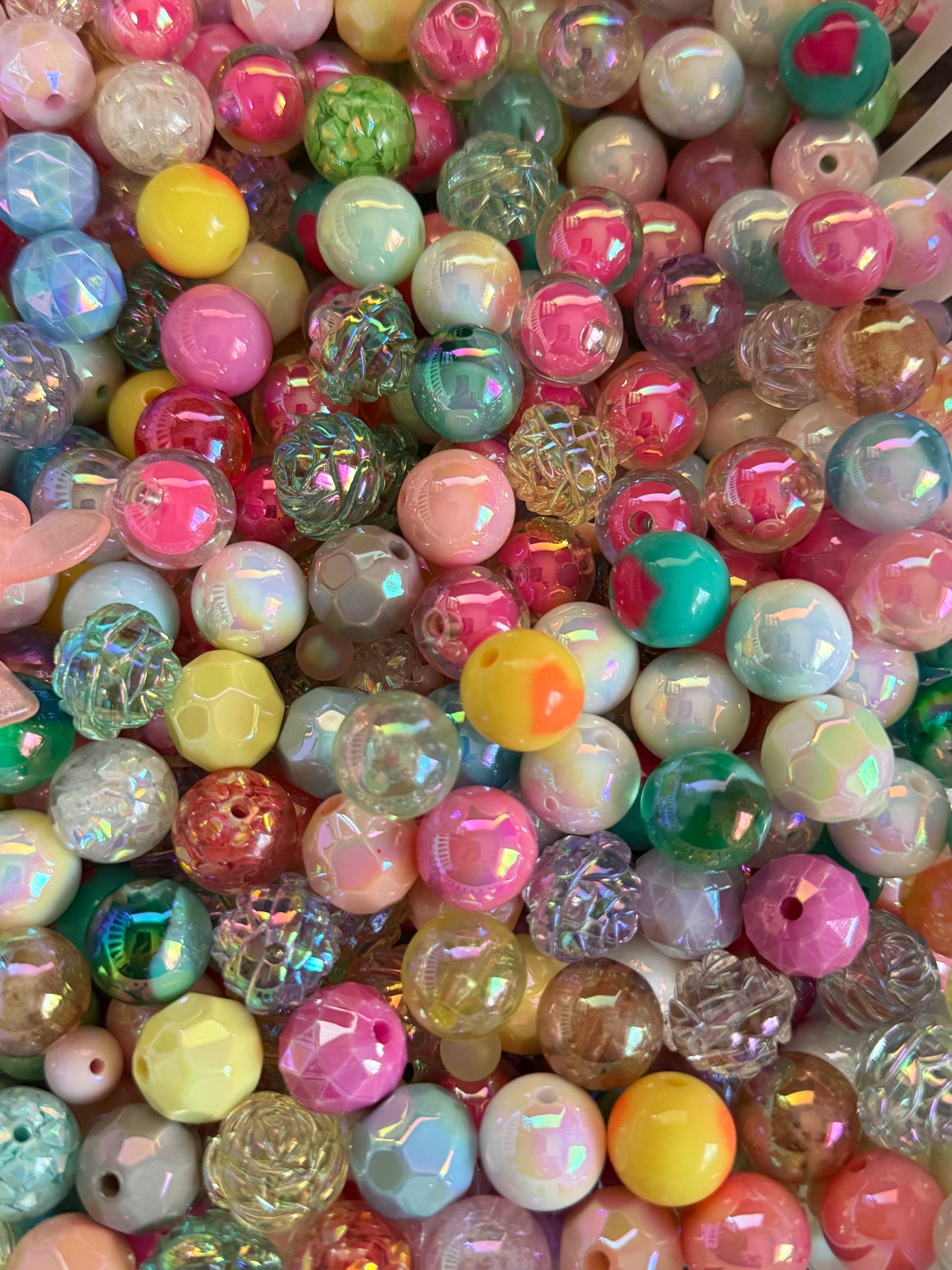 BM10- 200GM MIXED Colors Acrylic Beads For DIY