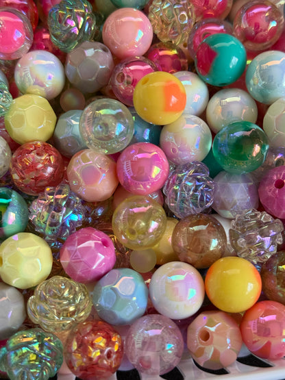BM10- 200GM MIXED Colors Acrylic Beads For DIY