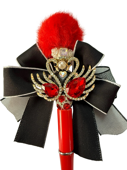 (1PC)Handcrafted Beaded Luxury BLING Beaded Pen with Glitz Design Colorful Beads & Large Alloy SWAN topper Stylish Writing Accessory for Notes Letter