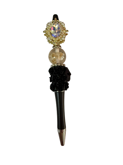 (1PC)Handcrafted Beaded Luxury BLING Beaded Pen with Glitz Design Colorful Beads & Large Alloy topper Stylish Writing Accessory for Notes Letter