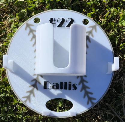 Round OR Plate Style Custom Baseball/Softball Dugout Organizer • 3D Printed Baseball Softball Bat & Helmet Holder