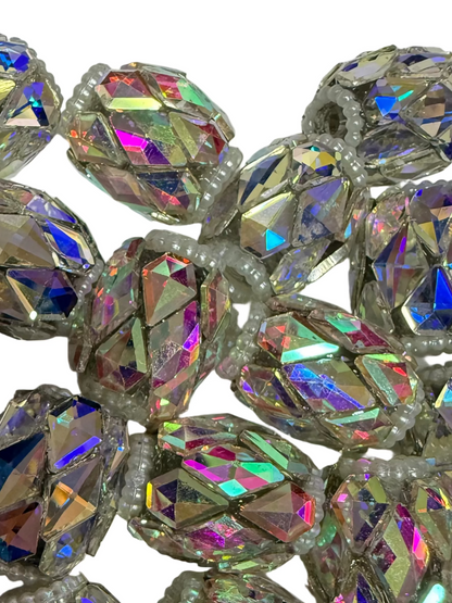 R145- (5PCS) 19mm High Quality AB Colors Oval/Long Rhinestone Beads for DIY