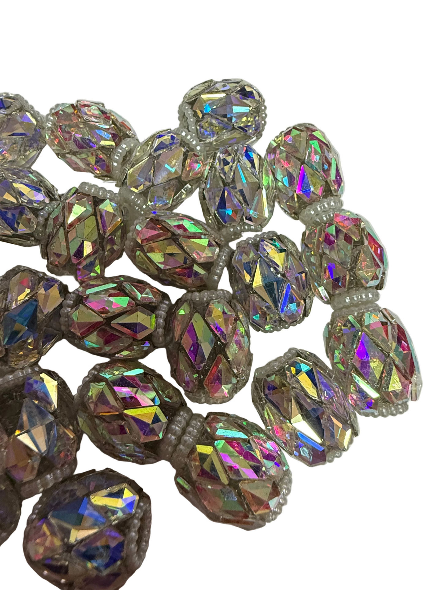 R145- (5PCS) 19mm High Quality AB Colors Oval/Long Rhinestone Beads for DIY