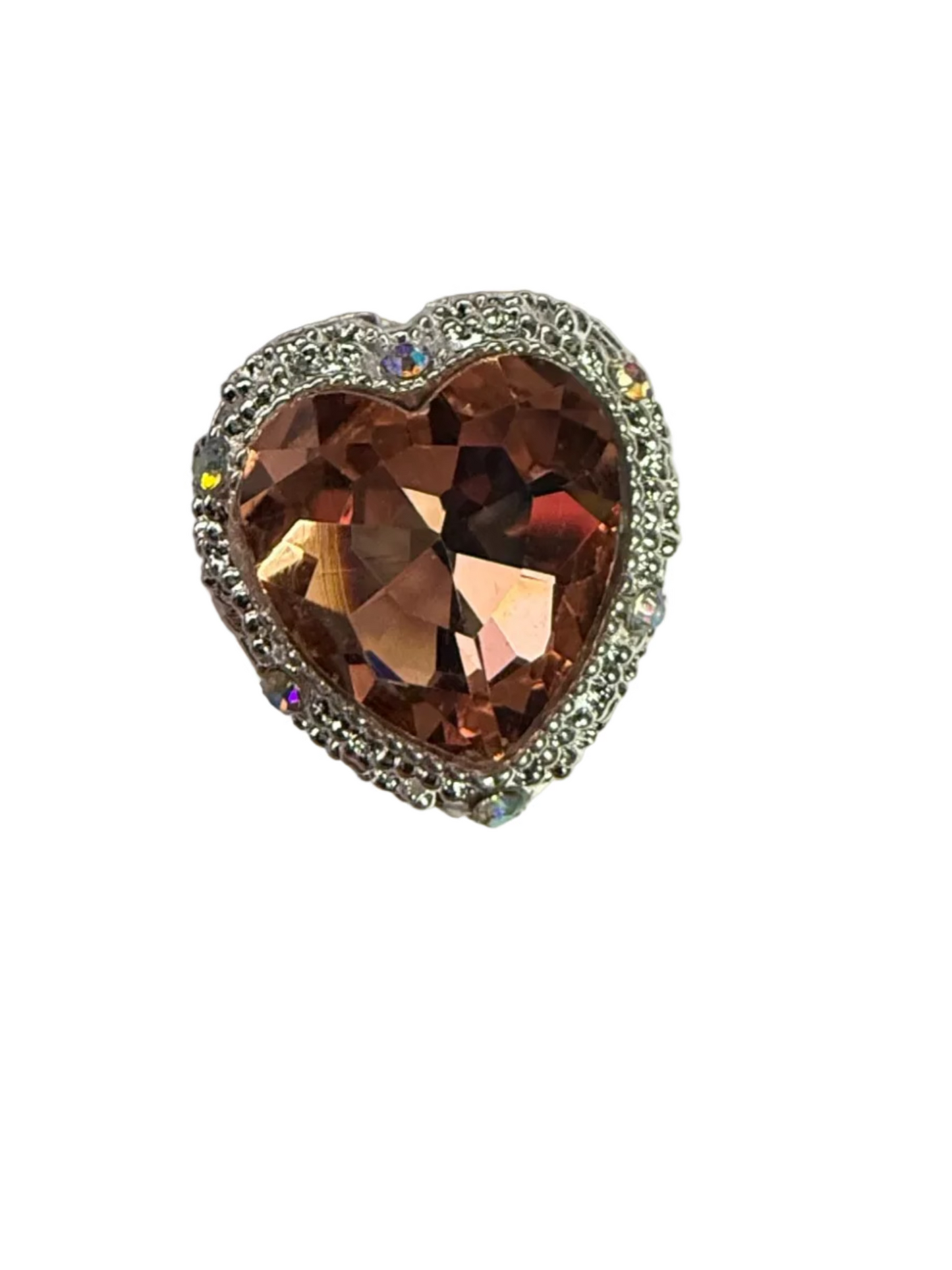 R97- (1PC) CHOOSE YOUR COLOR- High Quality ALLOY 19mm Heart Fancy Rhinestone Gemstone Sparkle Crystal Elegant Beads for DIY