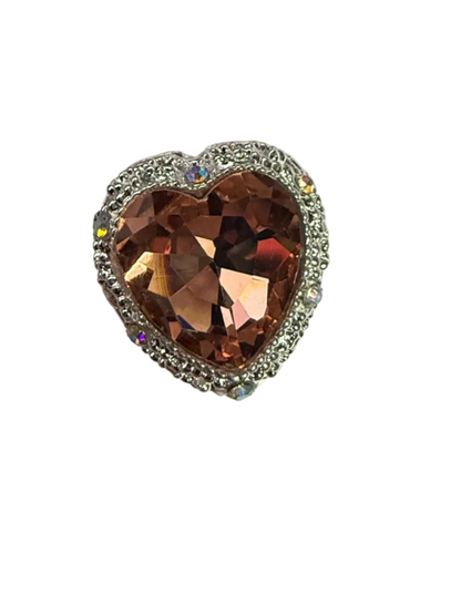 R97- (1PC) CHOOSE YOUR COLOR- High Quality ALLOY 19mm Heart Fancy Rhinestone Gemstone Sparkle Crystal Elegant Beads for DIY